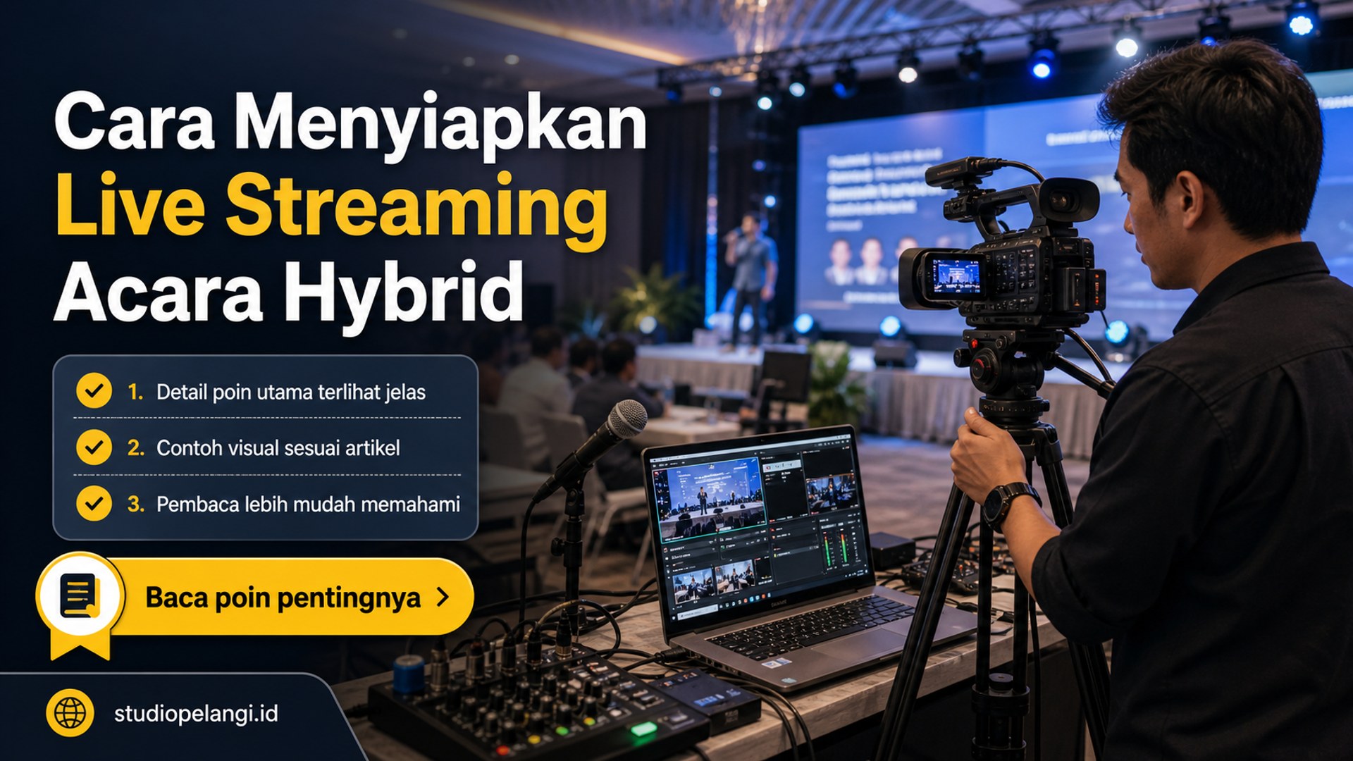 Ilustrasi jasa live streaming semarang - Cara Menyiapkan Live Streaming Acara Hybrid