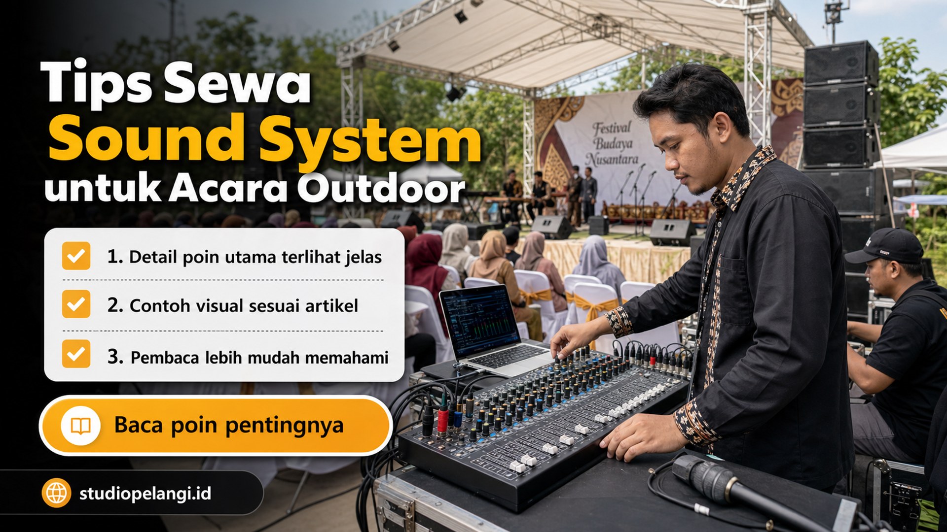 Ilustrasi jasa live streaming semarang - Tips Sewa Sound System untuk Acara Outdoor