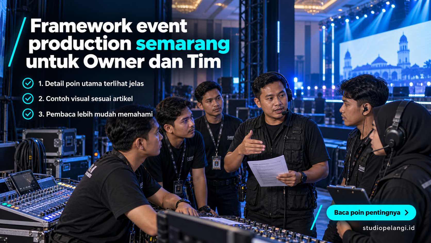 Ilustrasi jasa live streaming semarang - Framework event production semarang untuk Owner dan Tim