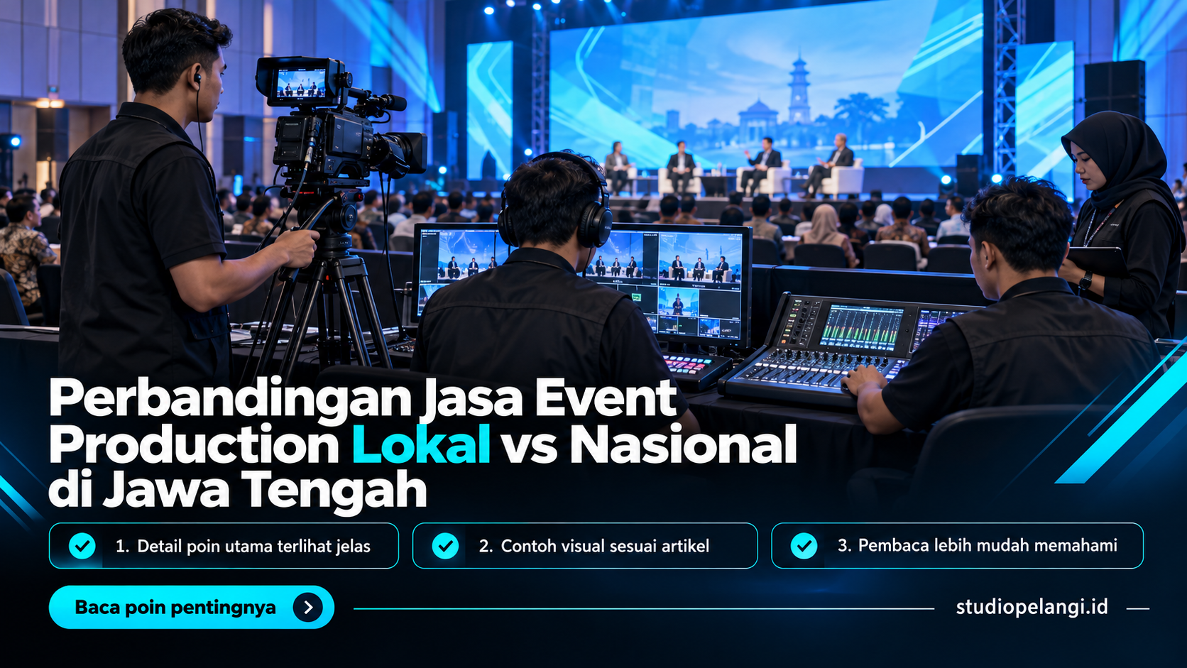 Ilustrasi jasa live streaming semarang - Perbandingan Jasa Event Production Lokal vs Nasional di Jawa Tengah