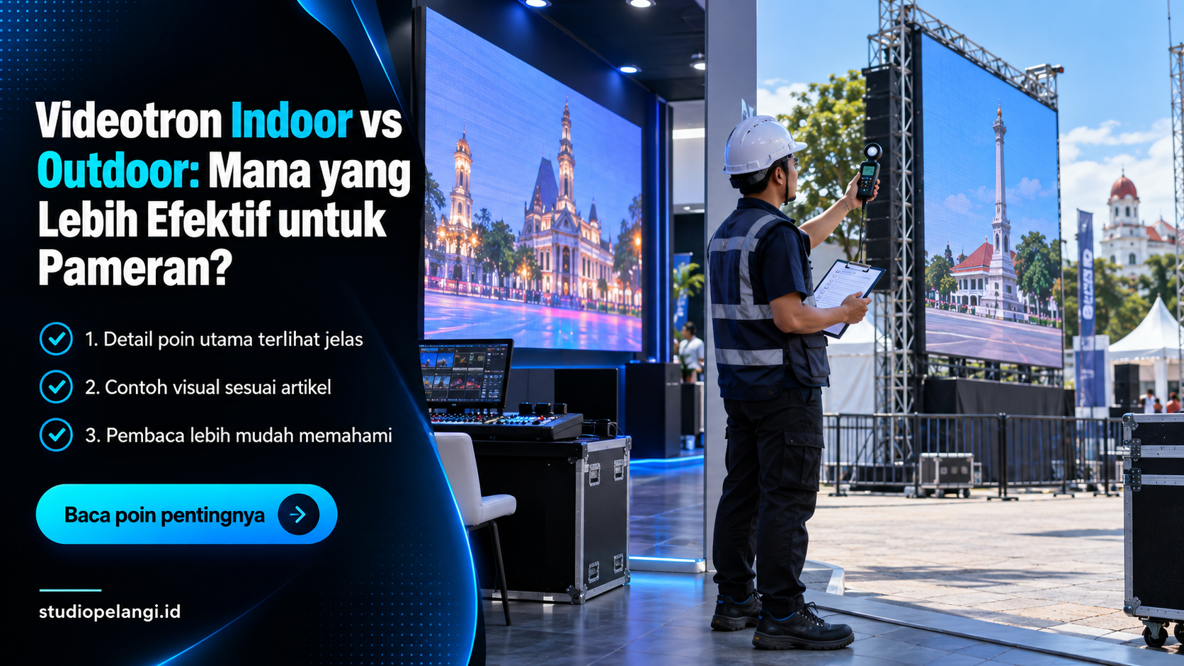 Ilustrasi jasa live streaming semarang - Videotron Indoor vs Outdoor: Mana yang Lebih Efektif untuk Pameran?