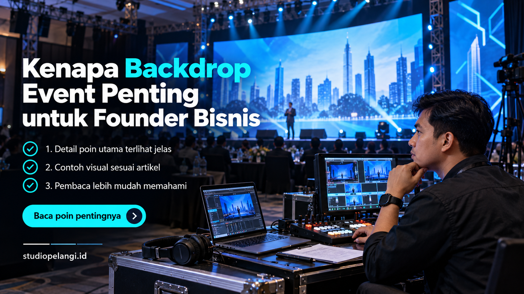 Ilustrasi jasa live streaming semarang - Kenapa Backdrop Event Penting untuk Founder Bisnis