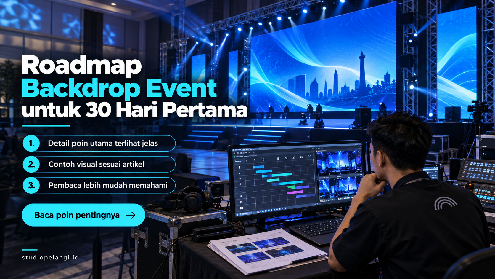 Ilustrasi jasa live streaming semarang - Roadmap Backdrop Event untuk 30 Hari Pertama