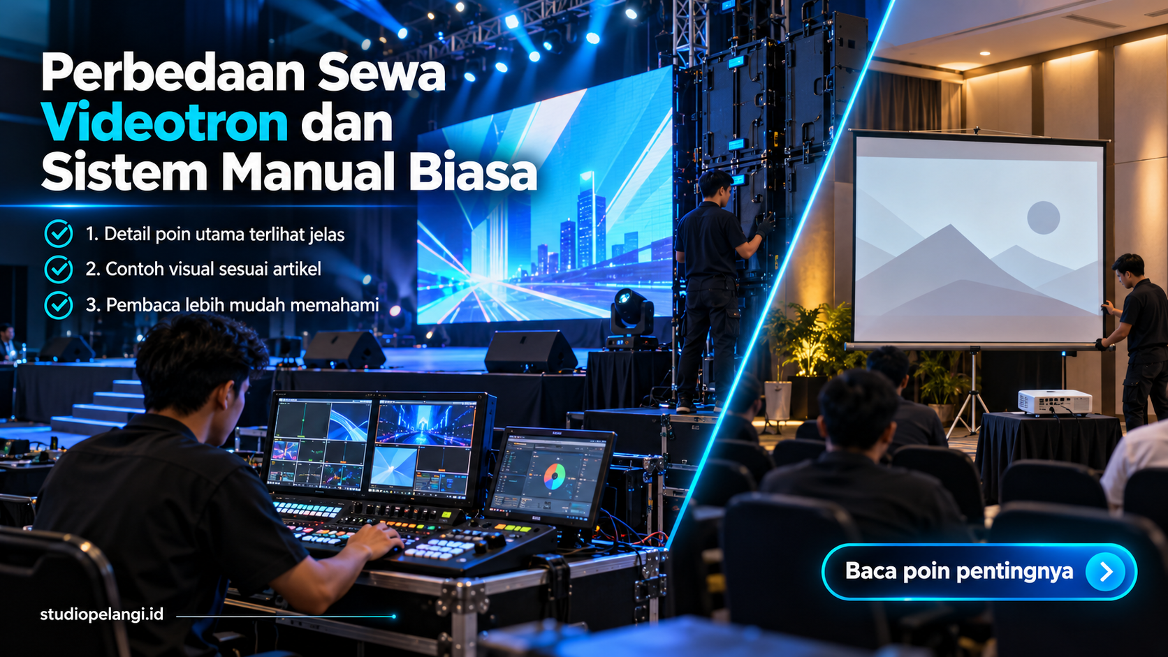 Ilustrasi jasa live streaming semarang - Perbedaan Sewa Videotron dan Sistem Manual Biasa