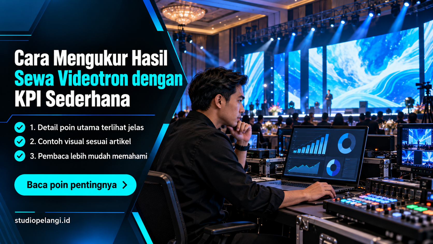 Ilustrasi jasa live streaming semarang - Cara Mengukur Hasil Sewa Videotron dengan KPI Sederhana
