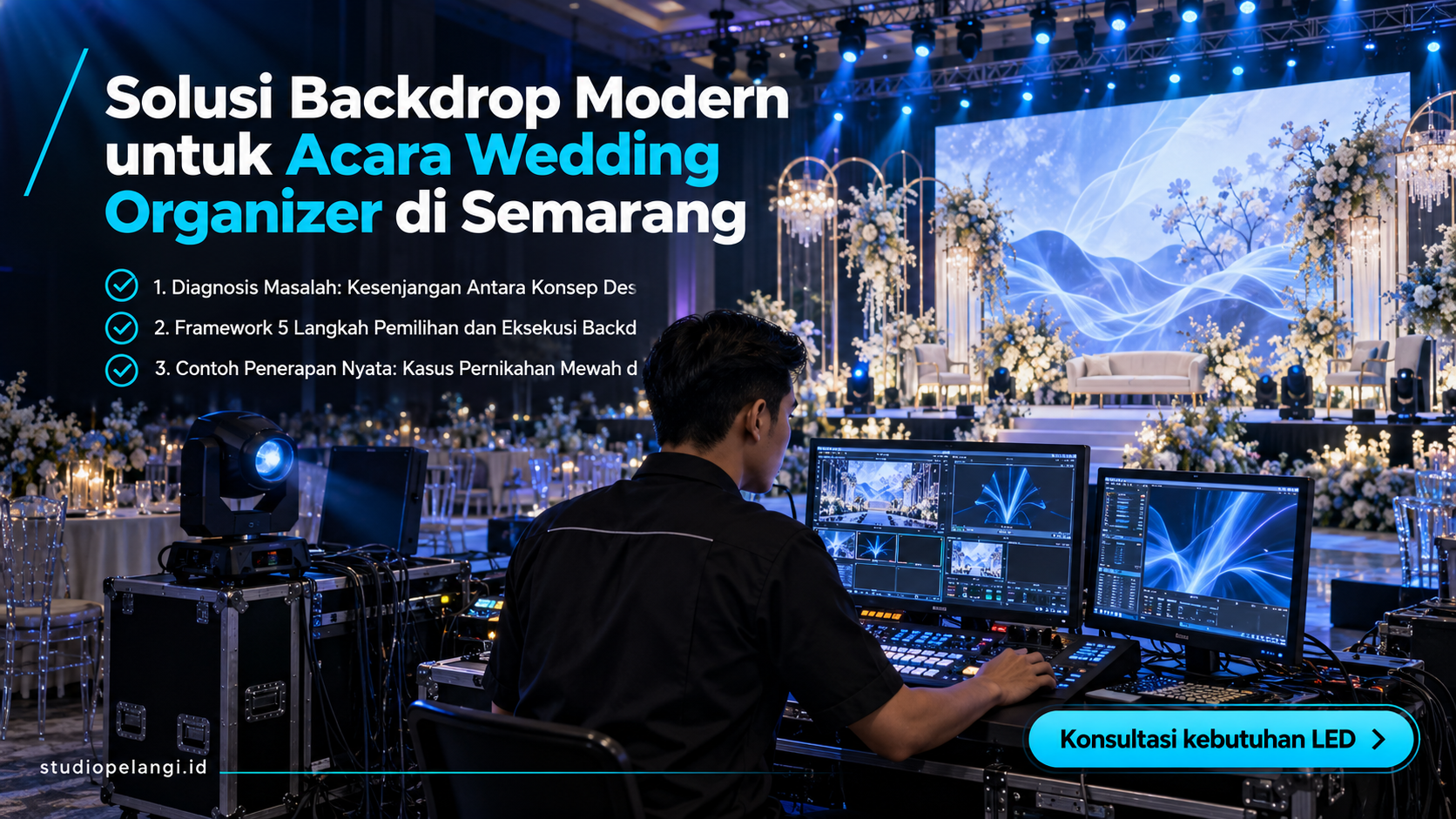 jasa live streaming semarang - Solusi Backdrop Modern untuk Acara Wedding Organizer di Semarang