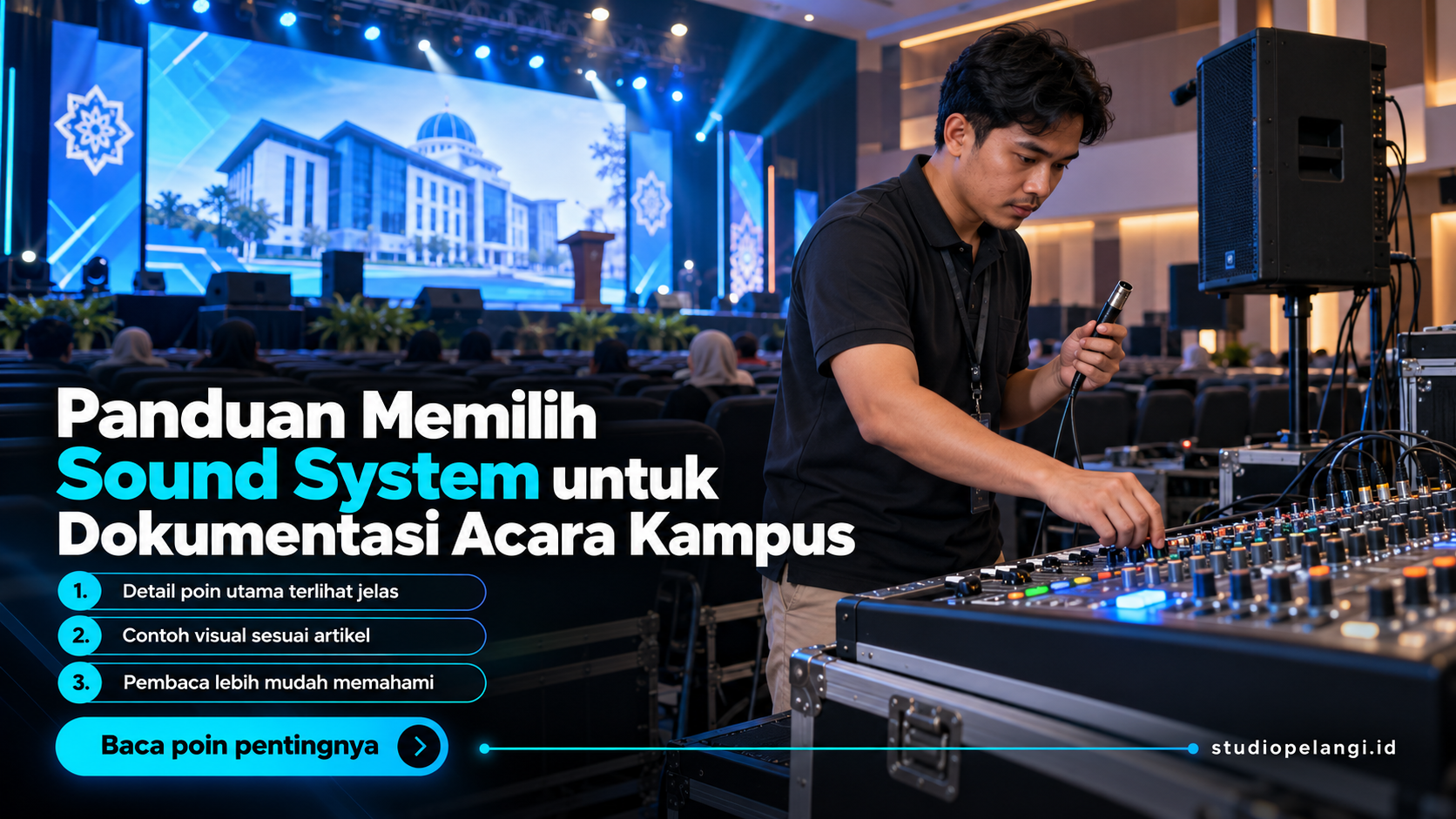 Ilustrasi jasa live streaming semarang - Panduan Memilih Sound System untuk Dokumentasi Acara Kampus